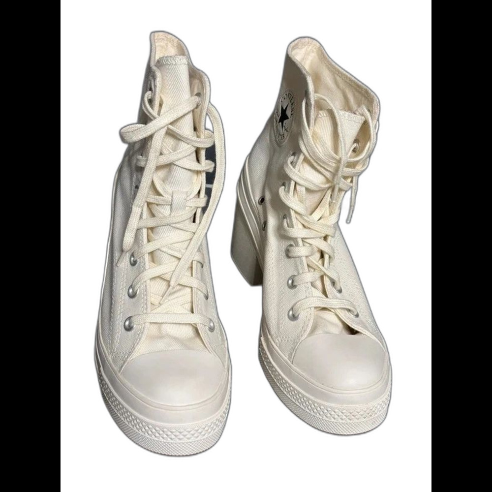 Converse Chuck 70 De Luxe Heel Egret White Platform Boots - Size M8 W10